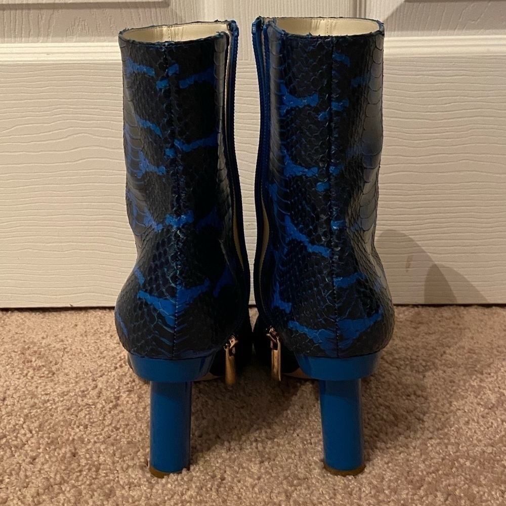Tibi Blue Snakeskin Gavin Booties - Picture 4 of 6